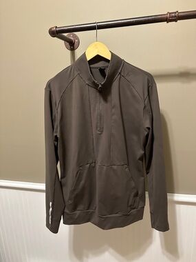 Alphalete Brown Quarter-Zip Performance Jacket